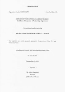 DIGITAL AGENCY BANGKOK Company affidavit english version
