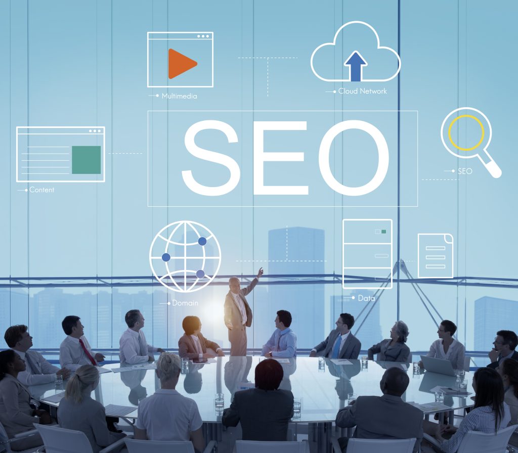 business meeting about seo