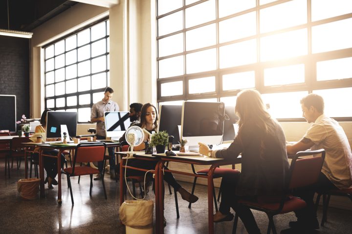 business people startup computer office creative agency planning with project design company employees coworkers with pc internet journalist with copywriting coworking