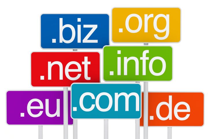 colorful signs with different domains