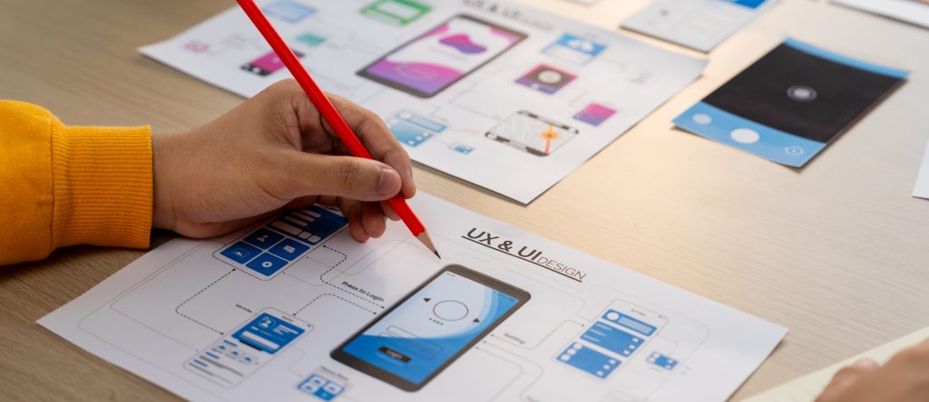 panorama banner startup company employee planning user interface synergic