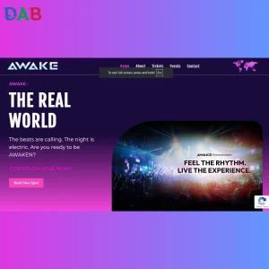 awake real world website page