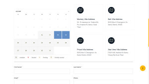 booking page