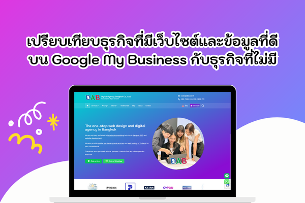 เปรียบเทียบธุรกิจที่มีเว็บไซต์และข้อมูลที่ดีบน Google My Business กับธุรกิจที่ไม่มี