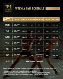 Weekly gym scheduled brochure Weekly gym scheduled brochure