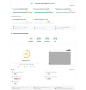 PageSpeed Insights desktop report for The London Cosmetic Clinic after launch