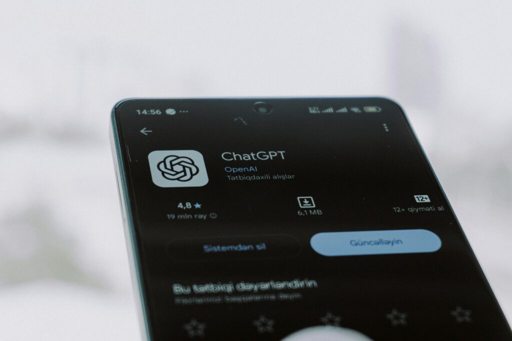 ChatGPT app shown on a smartphone screen