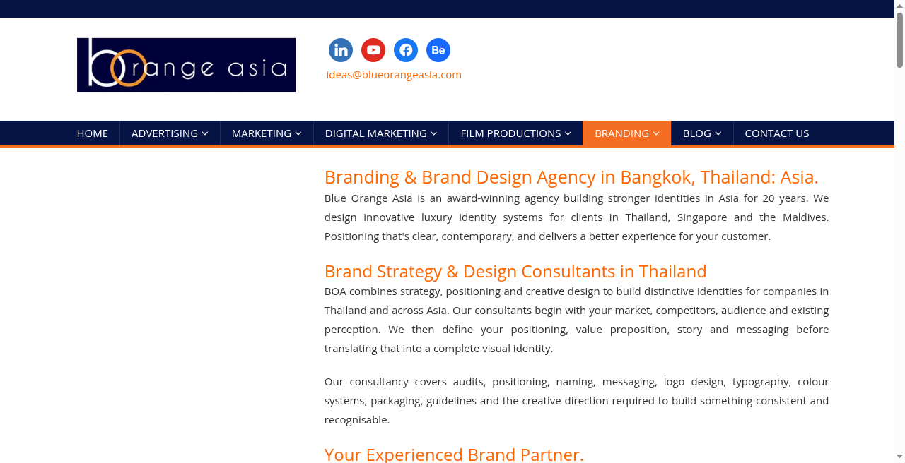 Blue Orange Asia homepage above the fold