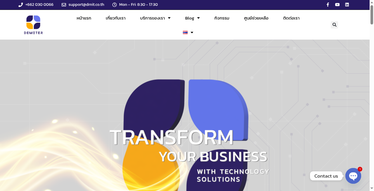 Screenshot of Demeter ICT website homepage