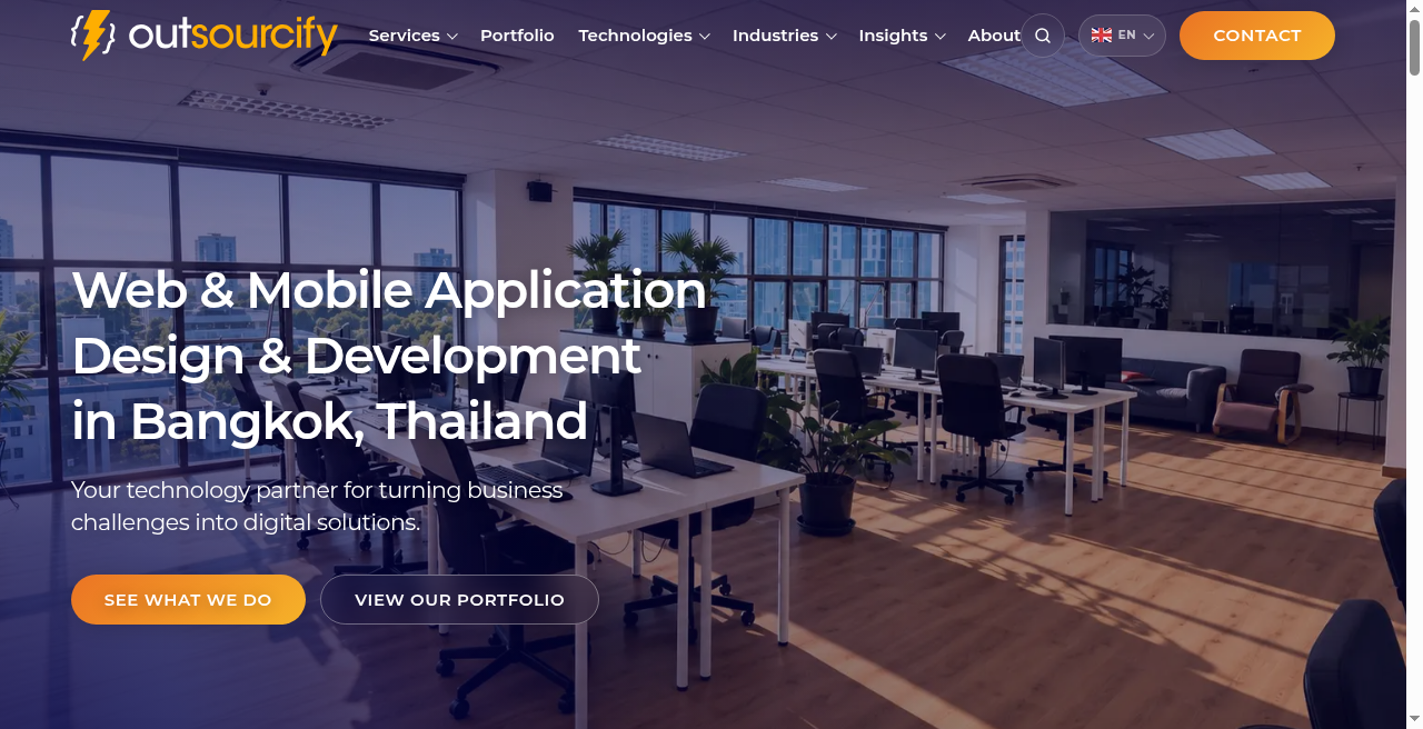 Screenshot of Outsourcify website homepage