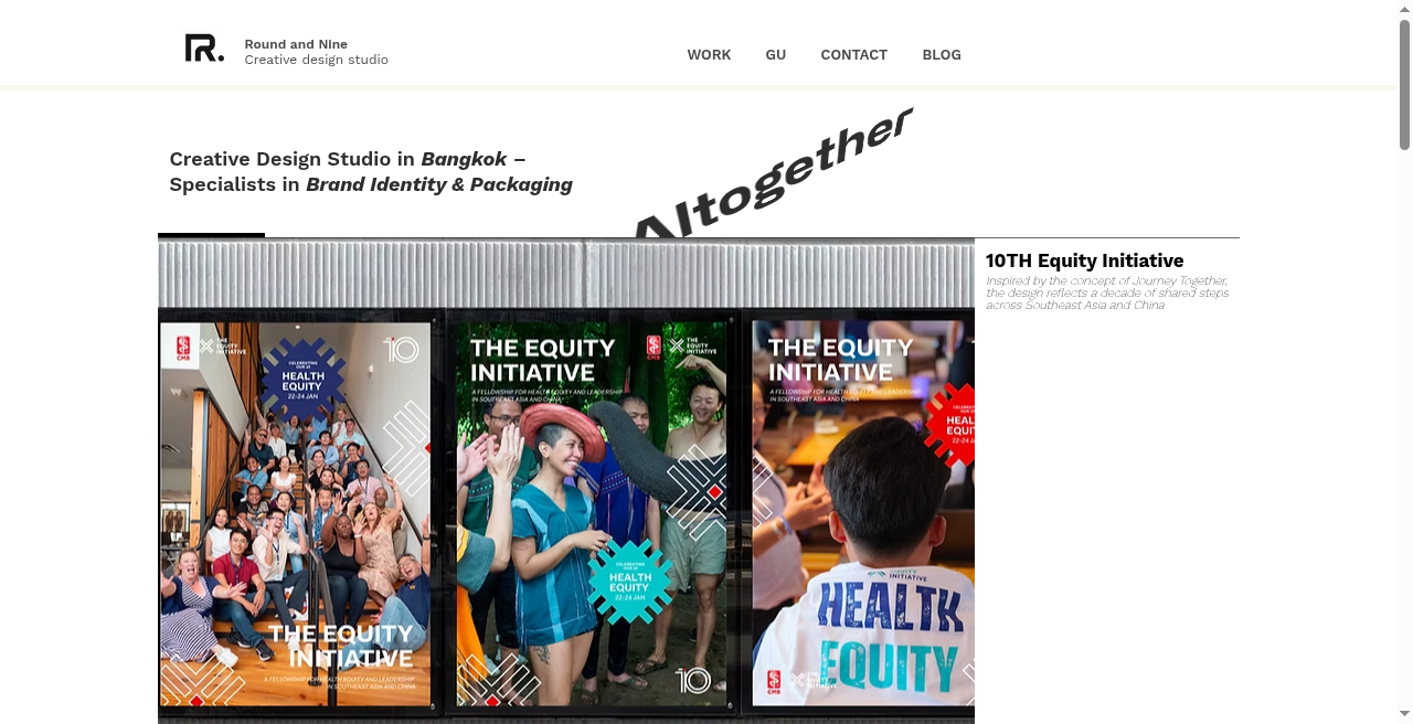 Round and Nine homepage above the fold