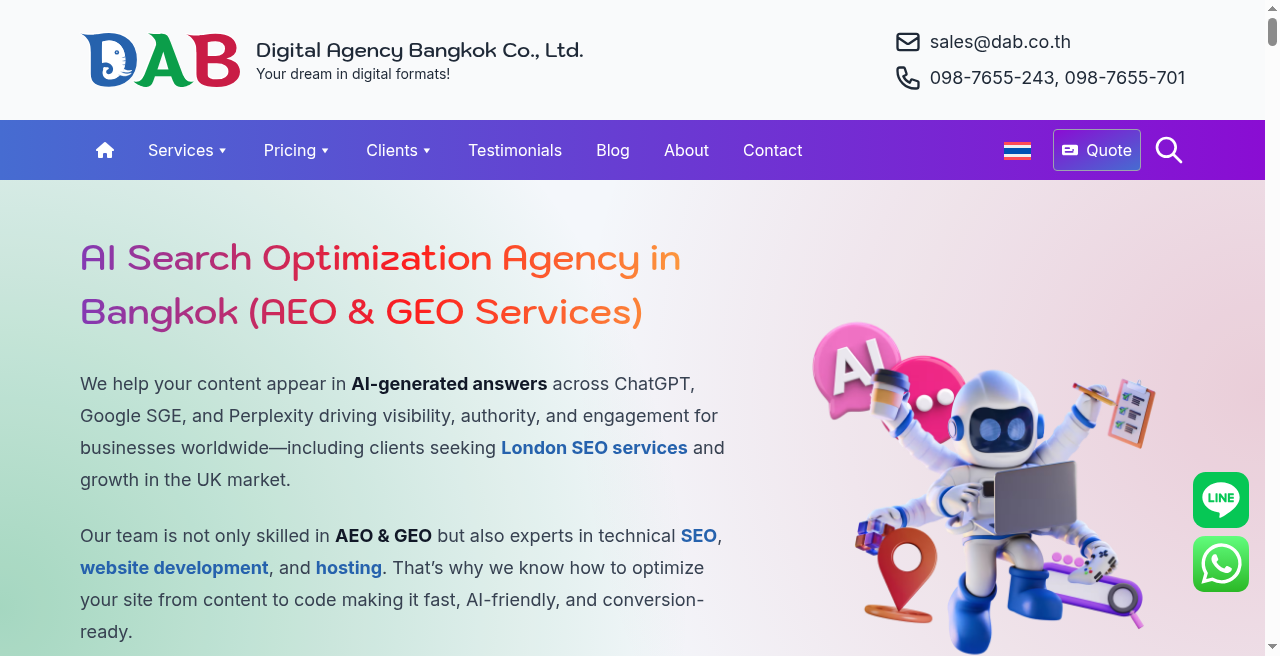 Digital Agency Bangkok AEO and GEO service page