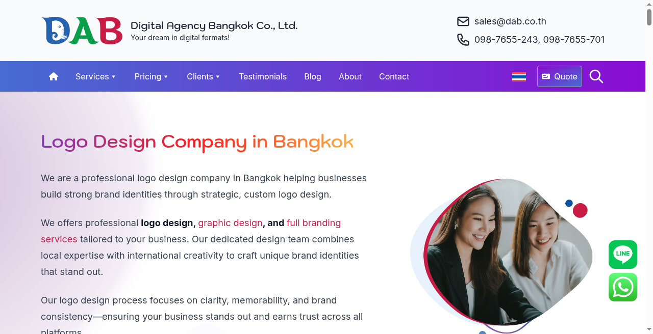 Digital Agency Bangkok logo and branding service page