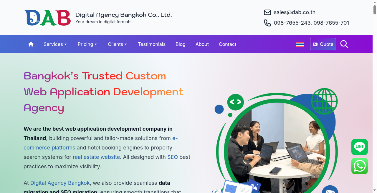 Digital Agency Bangkok custom web application page