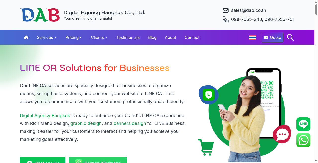 Digital Agency Bangkok LINE OA service page
