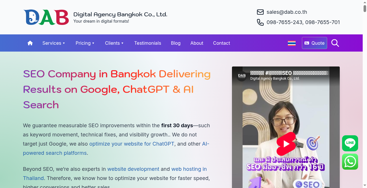 Digital Agency Bangkok SEO services