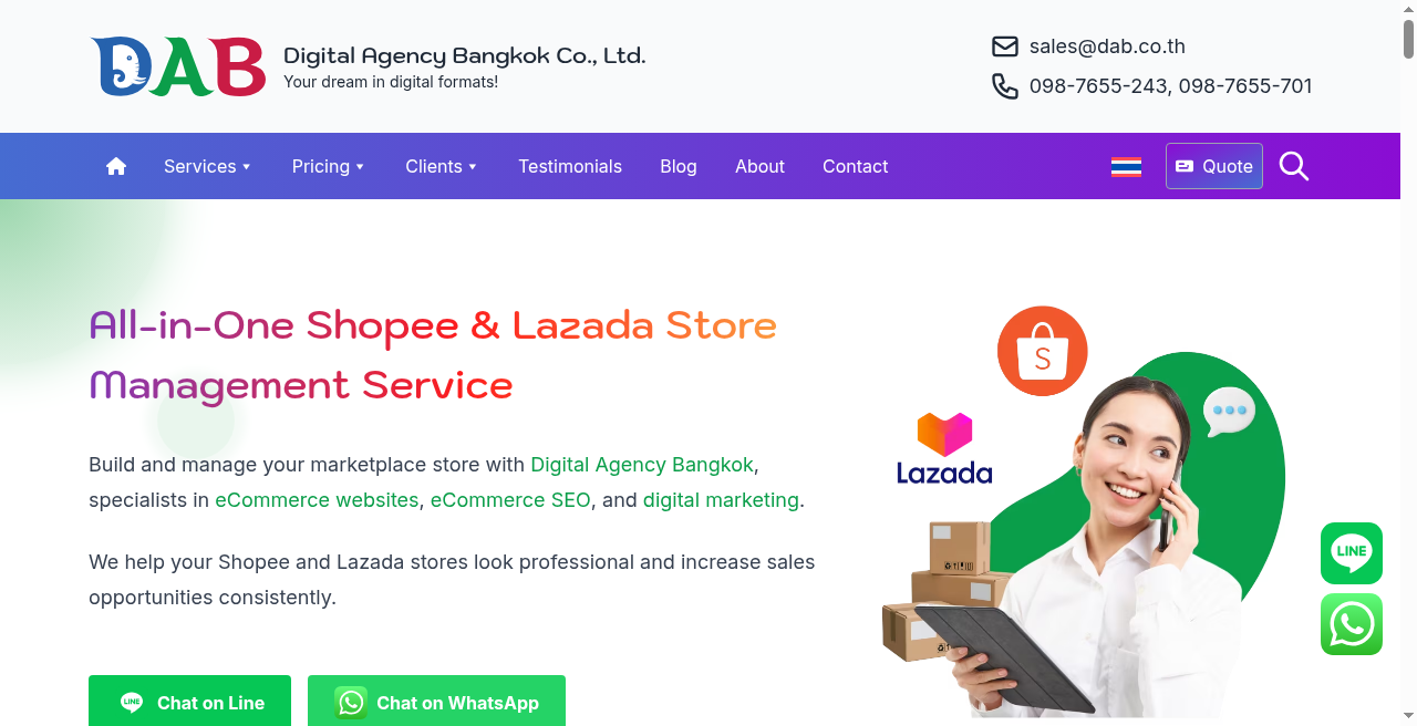 Digital Agency Bangkok Shopee and Lazada maintenance services