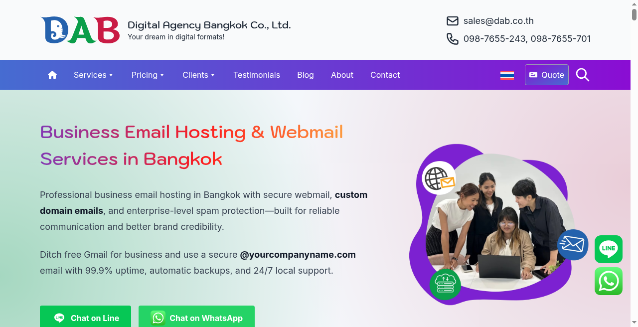 Digital Agency Bangkok webmail service page