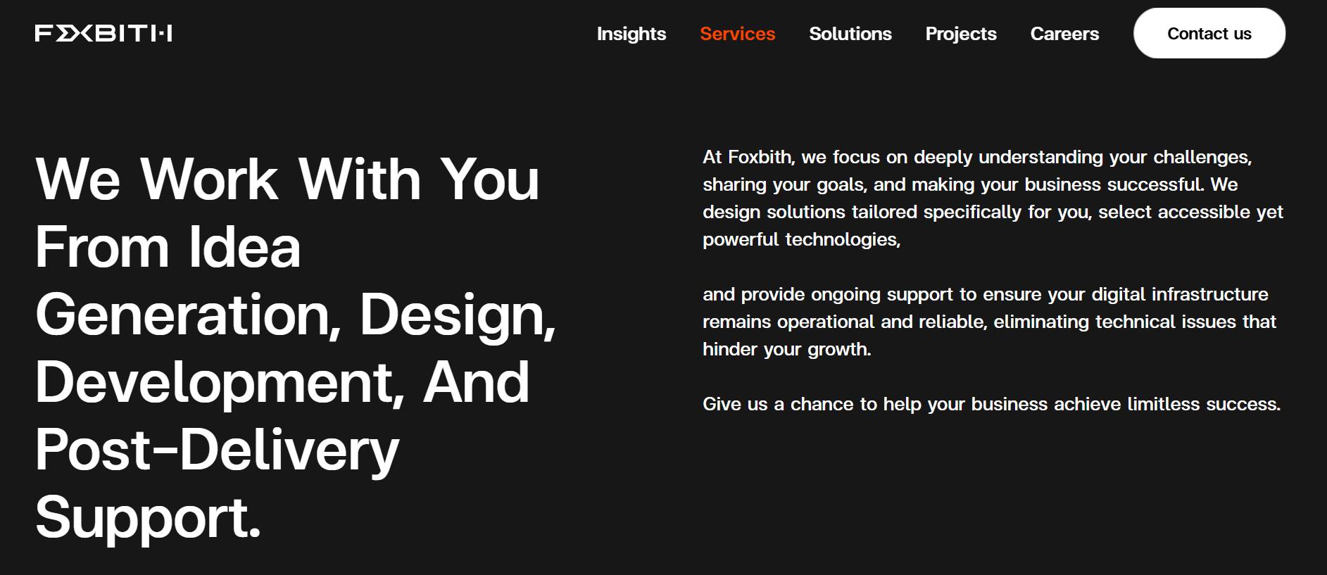 Screenshot of Foxbith website