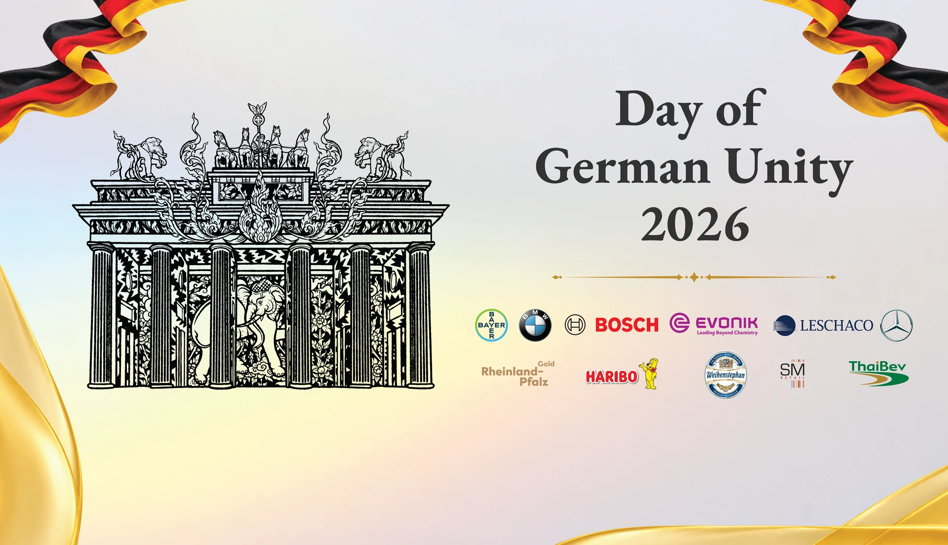 day of german unity 2026 photo wall backdrop design Photo wall backdrop for Day of German Unity 2026 with an asymmetrical layout for guest photography