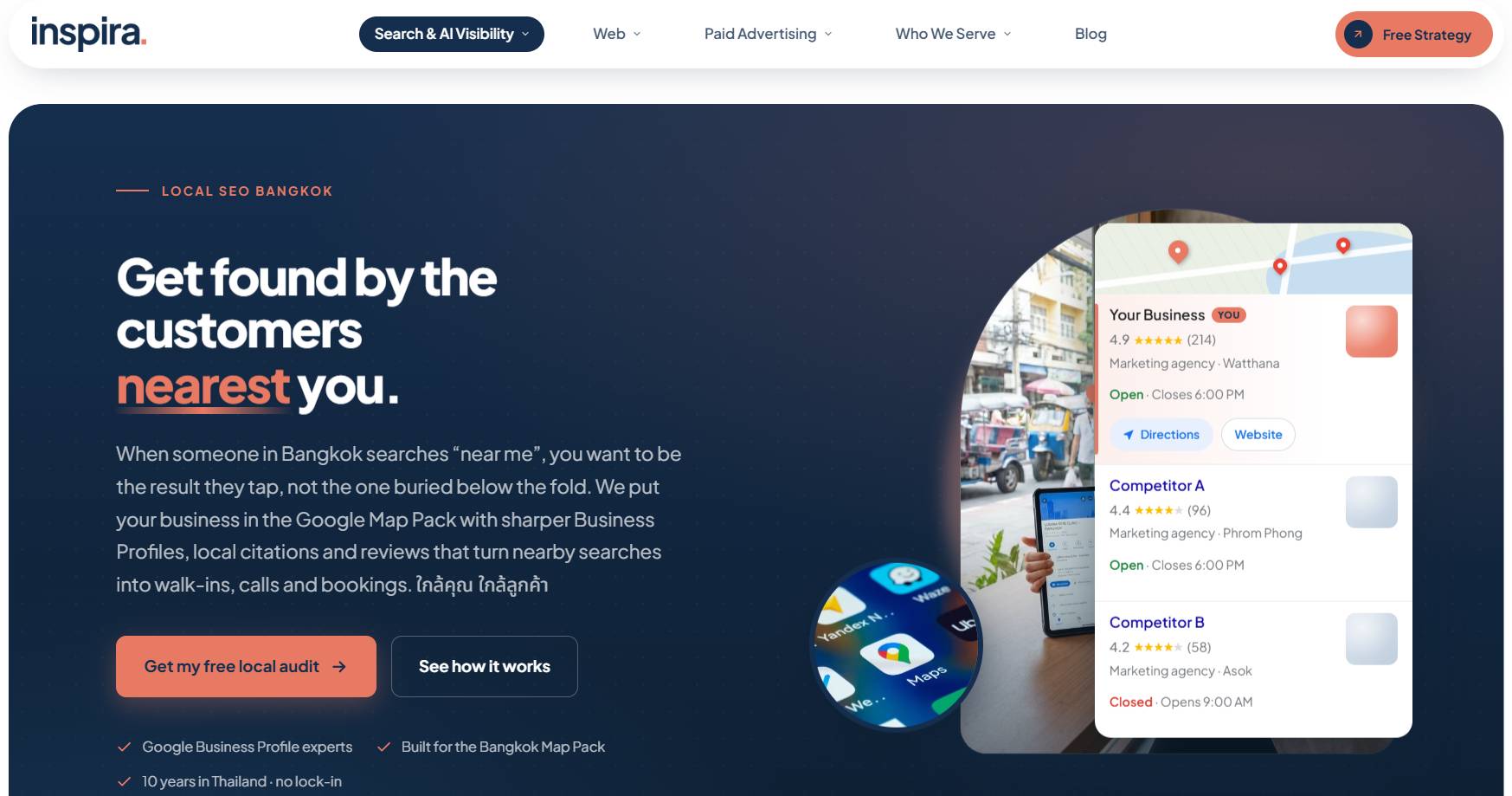 Screenshot of Inspira Digital Agency website