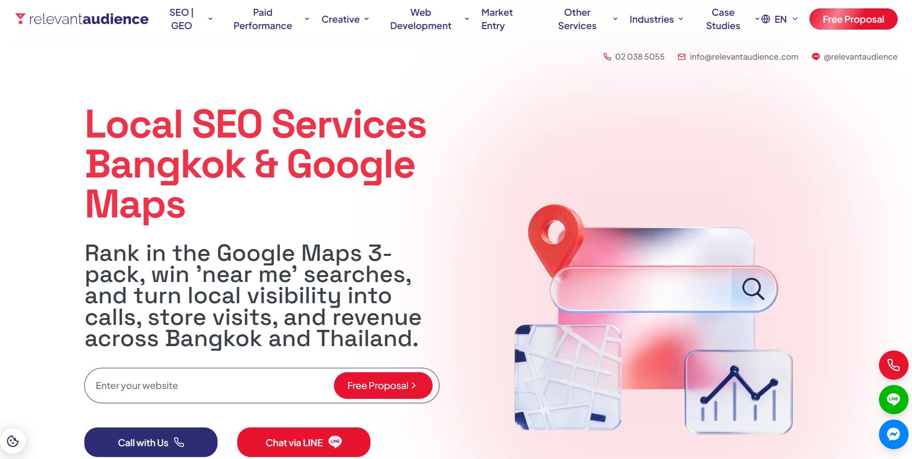 Screenshot of Relevant Audience website